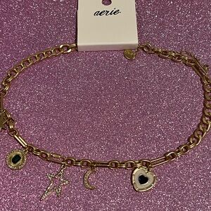 aerie Gold-Tone Charm Necklace with Heart, Star & Moon Accents